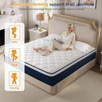 Queen Size 12 Inch Mattress in a Box - Gel Memory Foam & Pocket Springs, Medium Firm for Back Support, Fiberglass-Free, CertiPUR-US Certified, 60x80 Inches, 120-Night Trial