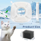 24 Pack Cat Water Fountain Replacement Filters, 12 Pcs Cats Fountain Filters & 12 Pcs Pre-Filter Sponges for 95oz/2.8L 135oz/4L 67oz/2L Automatic Pet Dog Fountain Water Dispenser