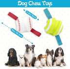Dog Balls with Straps for Tugging 2 Pcs, Interactive Dog Toys, Puppy Toys to Keep Them Busy, High Bouncy Balls for Dogs, Tennis Ball Base Ball Toys