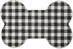 DII Braided Pet Mat Collection 100% Cotton, Bone Shape, Black/White Buffalo Check