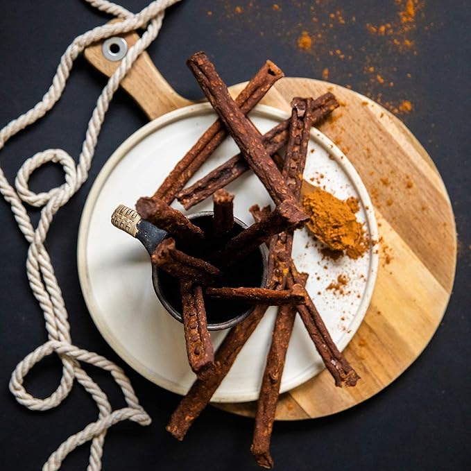 USA Sweet Potato Dog Treats - Grain Free, Cinnamon Pumpkin Crunchy Sticks are Great Tasting, Promote Positive Dog Gut Health with Natural Anti-Diarrhea Properties, no Preservatives Added