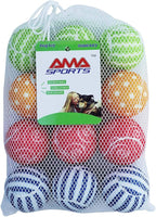 AMA SPORT Squeaky Tennis Balls for Dogs 12 Pack 2.5" Squeaky Tennis Balls for New Puppy Small Medium Dog Toys for Fetch, Exercise, Outdoor Play