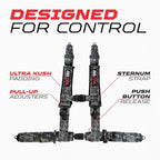 1pc 50 Cal Camo 4 Point Harness 3in Straps, Racing Harness Seat Belt | Ultra Kush padding, Push Button quick release hardware. Universal Fit for UTV, RZR, race car.