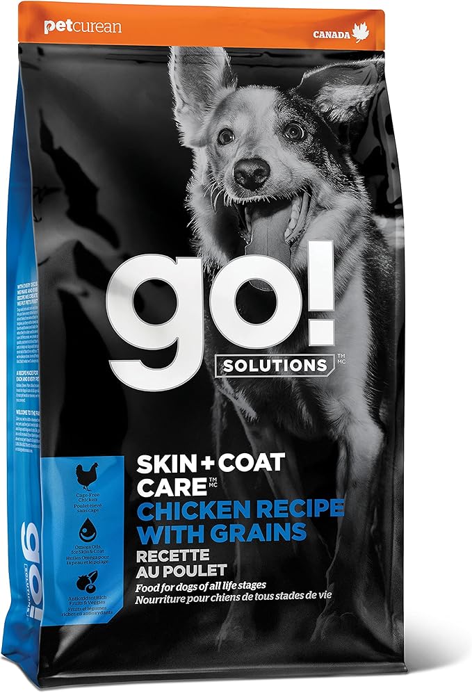 Go! Solutions Skin + Coat Care, Dry Dog Food, Chicken Recipe with Grains, 22 lb Bag