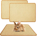 2PCS Rabbit Scratch Mat Natural Bunny Scratching Pad Claws and Teeth Care Rabbit Mats for Cages Chew Toys for Bunny Pet Cage Bedding for Biting Sleeping Nesting, 24x16