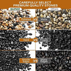 NUPICK 6lb River Rocks for Plants Indoor, 3/8 Inch Mixed Pebbles for Vase Fillers, Decorative Pea Gravel for Fish Tank, Natural Polished Stones for Succulent, Bonsai, Landscaping, Bird Baths