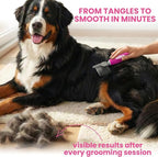 Poodle Dematting Fur Rake Comb Brush for Dogs and Cats - Long 2.5" Steel Safety Blades Metal Comb for Detangling Matted or Knotted Undercoat Hair