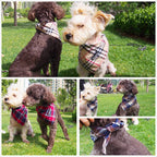 Adjustable Plaid Dog Bandanas,1PC Soft Washable Cotton Triangle Bib Kerchief Scarfs for Small Medium Large Dogs and Cats (Grey, Large)