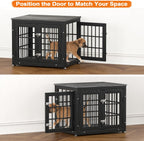 26 Inch Heavy Duty Dog Crate Furniture for Small Dogs, Decorative Pet House End Table, Wooden Cage Kennel Furniture Indoor, Gray