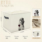 Funny Golden Retriever and Wine Dog Toy Basket, Golden Retriever Lovers Gifts Collapsible Pet Dog Toy Storage Bin Box Basket Organizer, Pet Supplies for Dogs