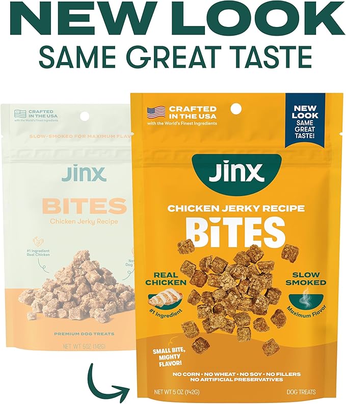 Jinx Chicken Bites Jerky Dog Treats - Soft & Chewy, All Natural Dog Jerky Treats with Cage-Free Chicken - Pet Products for All Dogs (Puppies, Adults & Seniors) - 5oz