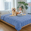 Cooling Blanket for Dogs, 0.4 Q-MAX Pets Cooling Comforter Throw for Bed Cover, Summer Blanket for Large Dogs Washable, Soft Lightweight Cold Mats for Pet Hot Weather (60"×80"/Deep Blue)
