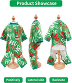 PET SHOW 4 Pack Dog Christmas Pajamas Holiday Dog Clothes for Small Medium Dogs Girl Boy Soft Stretchy PJs Xmas Jumpsuit Puppy Onesies Red Green Outfits with Sleeve Pets Dachshund Costume XXL
