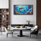 Quorin Mermaid Large Wall Art Sea Ocean Mermaid Pictures Colorful Undersea Wall Decor Canvas Print Painting Artwork for Bathroom Living Room Bedroom 60L x 30W