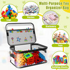 8 Packs Large Toy Storage Bags with Labels, Reusable Clear PVC Board Game Storage, Travel Waterproof Toy Organizer Bags with Name Tag and Manual Pocket for Building Blocks, Puzzle, Kids Books