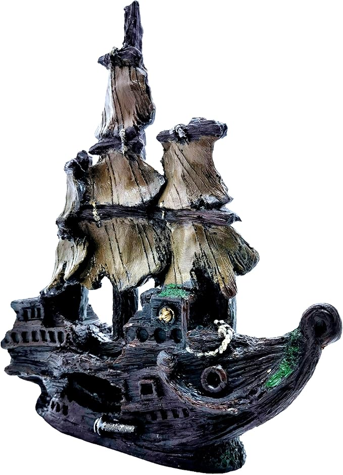 M2cbridge Aquarium Decor Castle Shipwreck Ornament Underwater Landscape(Galleon)