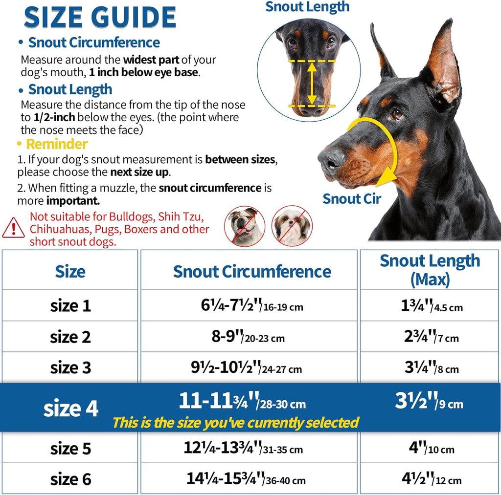 BARKLESS Dog Muzzle, Basket Muzzle Anti Biting Chewing, Sturdy Lightweight Cage Mouth Cover for Small Medium Large Sized Dogs, Allows Panting Drinking, Suitable for Grooming Trimming Training