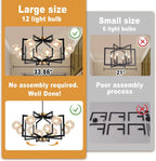 12 Light Black Farmhouse Chandelier Geometric Metal Dining Room Light Fixture Height Adjustable Black Chandeliers for Dining Room Clear Glass Farmhouse Industrial Pendant Lights for Bedroom, Entryway