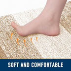Smiry Dog Door Mat for Muddy Paws, Absorbs Moisture and Dirt, Low-Profile Entryway Mat with Non-Slip Backing, Entry Indoor Outdoor Doormat for Inside Floor (59x20 Inches, Beige, Striped)