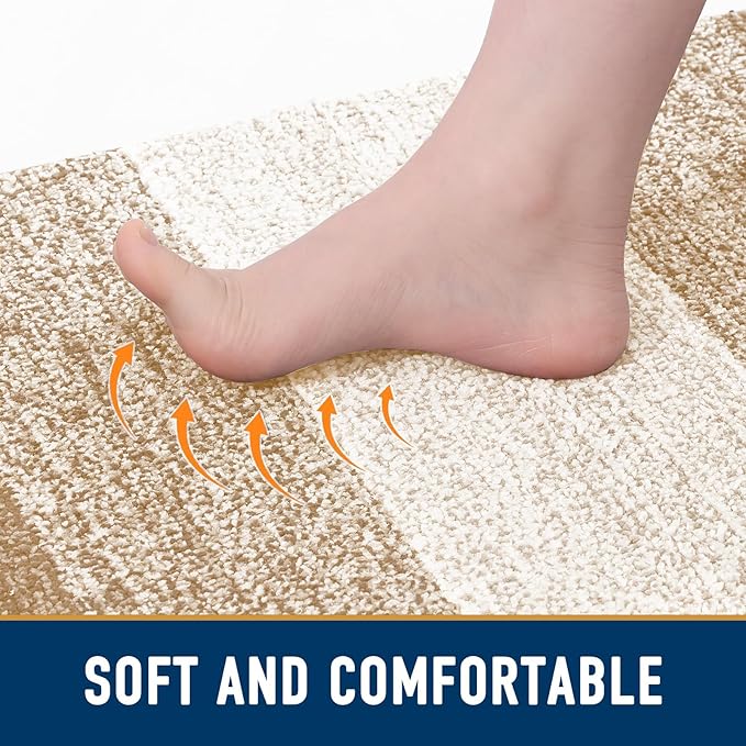 Smiry Dog Door Mat for Muddy Paws, Absorbs Moisture and Dirt, Low-Profile Entryway Mat with Non-Slip Backing, Entry Indoor Outdoor Doormat for Inside Floor (40x32 Inches, Beige, Striped)