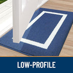OLANLY Indoor Door Mat, 32x20, Non-Slip Absorbent Resist Dirt Entrance Mat, Washable Low-Profile Inside Entry Doormats for Entryway, Navy