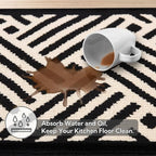 GRANNY SAYS Kitchen Mats for Floor, Kitchen Rugs Non Slip Washable, Runner Rugs for Kitchen Floor, 59" x 17.7", Stain Resistant Comfort Standing Mat Made of 100% Polypropylene, Black
