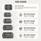 Washable Dog Bed Small Medium Size Dog, Rectangle Orthopedic Pet Bed for Car and Indoor,Fluffy Memory Foam Dog Beds with Anti-Slip Bottom,Grey(25x21x7inchs)