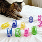 AGYM Cat Spring Toys, 24 Pack Cat Spiral Springs for Indoor Cats, Colorful & Durable Plastic Spring Coils Attract to Swat, Bite, Hunt, Interactive Toys for Kittens