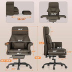 ELABEST C39 Cross Legged Office Chair with Footrest & Convertible Armrests-Pet-Friendly Criss Cross Home Desk Chair, Ergonomic Big and Tall Executive Chair with Lumbar Pillow