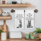 Funny British Shorthair Cat Kitchen Towels, British Shorthair Cat Mom Lady Lovers Gifts for Women Hand Towels, Pet Lover Gifts Dishcloths Dish Towel for Kitchen 16x24 Inches Set of 2