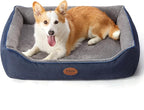 Tidore Orthopedic Dog Beds for Medium Dogs, Durable Egg Crate Foam Sofa Dog Bed wit Washable Removable Cover,Waterproof Lining,Pet Bed for Large Dogs (Navy Blue-Velvet, 31.5" L x 25.2" W x 7" Th)