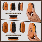 Beard Brush & Comb Set for Men Since 1965 British Craftsmanship | Boar Bristle Beard Brush Set with Large & Mini Pocket Brush, Wooden Beard Comb & Grooming Accessories for Beard Care