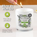 Pet-Pourri Purrfectly Bamboo Cat Deodorizer Candle – Cat Safe Plant Based Ingredients & Wax – Vet Approved – Aromatherapy & Air Freshener for Kitty Odor – Scented with Bamboo, Jasmine & Pear