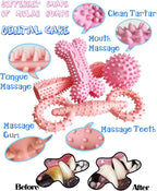 4 Pack Puppy Toys for 2-8 Months Pets Dog Chew Toy for Small Puppies Teething Toys for Cleaning Teeth Cute Pink Small Dog Toys Soft Durable Interactive Chew Toy Puppy Supplies Starter Kit (Pink)