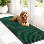 OLANLY Front Door Mat Indoor Outdoor Entrance, Waterproof Heavy Duty Doormat, Fade Resistant, Low Profile, Easy Clean Patio Porch Welcome Floor Mats for Entry, 47x17, Green