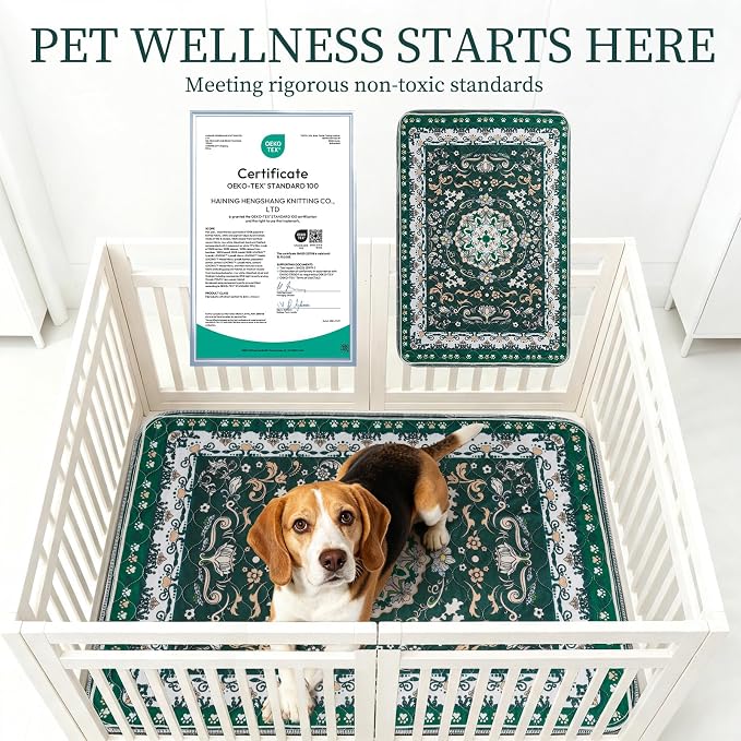 Homimp Washable Pee Pads for Dogs, 2 Pack Reusable Puppy Pads Waterproof, Absorbent and Leakproof Dog Pee Pads, Non Slip Puppy Training Pads, Pet Mat for Floor, Crate, Couch, Whelping,Green, 36"x36"
