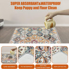 Washable Pee Pads for Dogs, (2 Pack, 36"x42") Upgrade Reusable Puppy Pads with Non-Slip Rug Pad, Super Thickening Absorbent Leakproof Dog Traning Pads Whelping Pad for Dogs, Doggie(Orange)