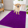 OLANLY Dog Door Mat for Muddy Paws 44x32, Absorbs Moisture and Dirt, Absorbent Non-Slip Washable Doormat, Quick Dry Chenille Mud Mat for Dogs, Entry Indoor Entryway Carpet for Inside Floor, Purple