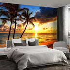 Beach Wall murals at Dusk Peel and Stick Sunset Wallpaper for Bedroom Living Room - 96"x137"