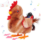 Hopearl Walking Chicken Pet Crow Chick Interactive Electronic Plush Toy Farm Animals Animated Gifts for Toddlers Birthday, Brown, 8''