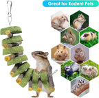 ERKOON Bunny Chew Toys, Rabbit Chew Toys for Teeth Grinding, Improve Dental Health, 100% Natural Apple Wood Timothy Grass Cake Treats for Rabbits Guinea Pigs Chinchillas Bunnies Hamsters (3 Pcs)