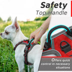 Eagloo Small Dog Harness No Pull, Service Vest with Reflective Strips and Control Handle, Adjustable and Comfortable for Easy Walking, No Choke Pet Harness with 2 Metal Rings, Red, XS