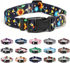 Mercano Adjustable Dog Collar - Special Design Patterns, Soft Nylon Comfortable Sturdy Pet Collar for Small Medium Large Dogs (L, Sunflower)
