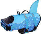 Shark Dog Life Jacket - High Buoyant Swimming Vest, Adjustable Easy-On for Small, Medium, Large Dogs (Blue, XL)