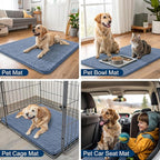 Smiry Dog Door Mat for Muddy Paws 40x32, Absorbs Moisture and Dirt Doormat, Non-Slip Washable Quick Dry Chenille Front Door Mat Indoor Entrance, Entryway Carpet for Inside Floor, Airy Blue