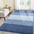 Smiry Dog Door Mat for Muddy Paws, Absorbs Moisture and Dirt, Low-Profile Entryway Mat with Non-Slip Backing, Entry Indoor Outdoor Doormat for Inside Floor (71x47 Inches, Navy Blue, Striped)