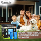 Parisian Pet Ecofriendly Dog Poop Bags Rolls - 320 Count Unscented Poop Bags For Dogs - Leakproof, Extra Thick, 16 Dog Waste Bags Refill Rolls - Polka Dot Blue Doggie Poop Bags - Fits All Dispenser