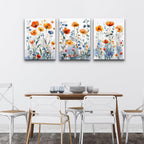 TTHYUEWS Large Canvas Wall Decor for Living Room Boho Wall Art for Bedroom Wall Decorations For Kitchen Family Room Wall Pictures Artwork Flowers Watercolour Paintings Modern Home Decor 3 Pieces