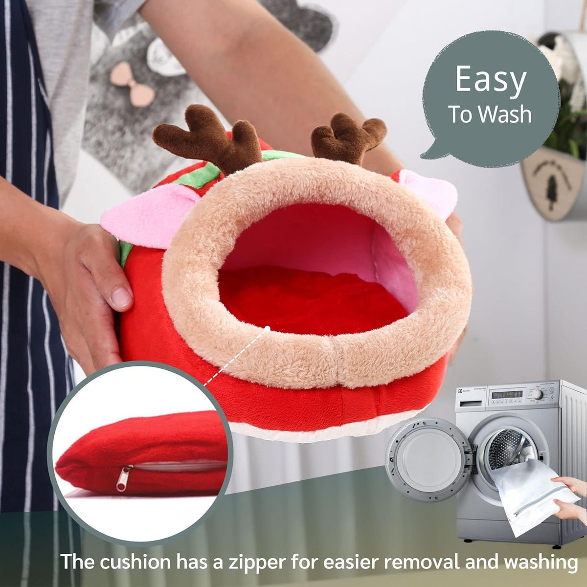 JanYoo Guinea Pig Rabbit Ferret Bed Hide Huts Removable Cushion for Rat Accessories Toys