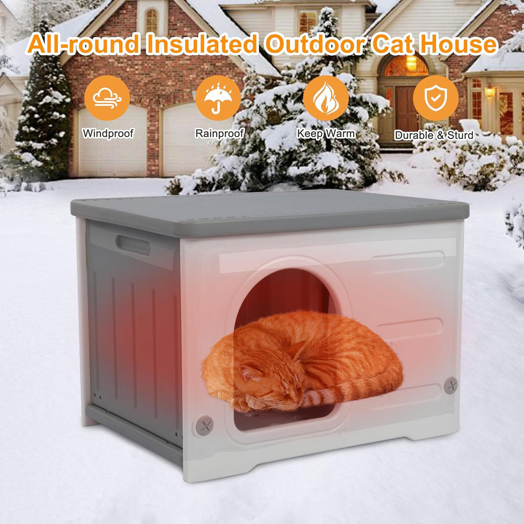 Rockever Plastic Outdoor Indoor Cat House with. Everyday comfort that fits naturally into your space.